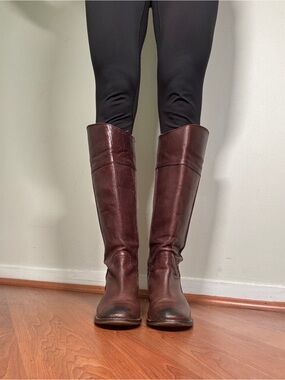 Classic Women's Tall Riding Boots in Dark Brown